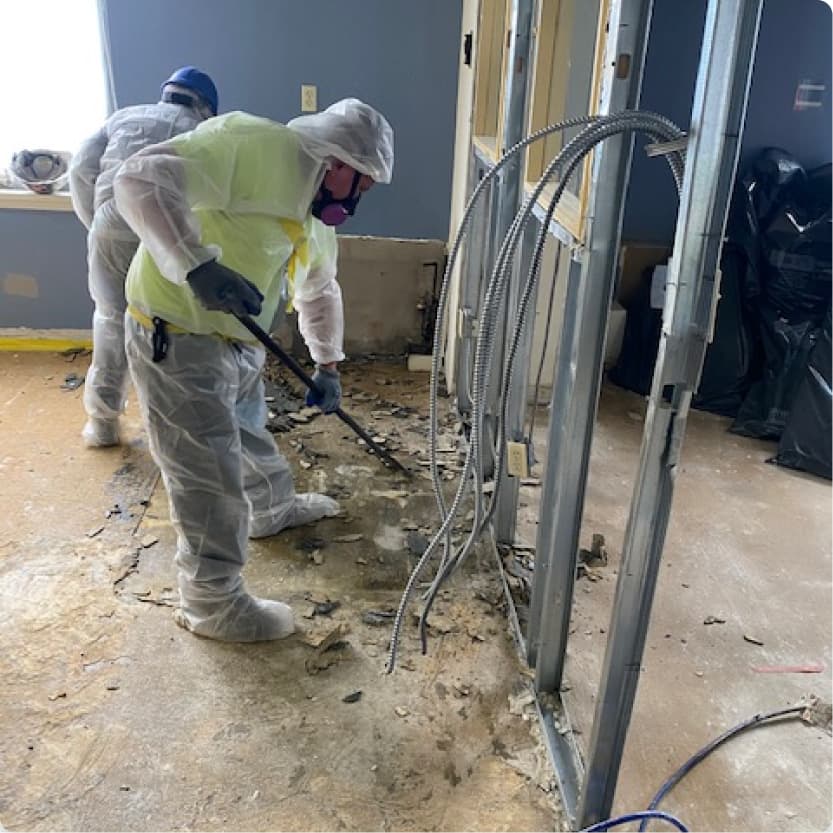 Keys Environmental Services asbestos contractors performing black mastic abatement