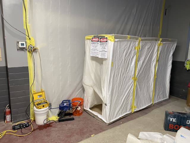 Asbestos decontaminiation entrance